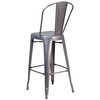 Lincoln 30'' High Clear Coated Indoor Barstool with Back