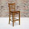 HERCULES Series Ladder Back Cherry Wood Restaurant Barstool