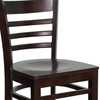 HERCULES Series Ladder Back Walnut Wood Restaurant Barstool