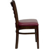 HERCULES Series Ladder Back Walnut Wood Restaurant Chair - Burgundy Vinyl Seat