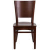 Lacey Series Solid Back Walnut Wood Restaurant Chair