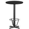 Stiles 24'' Round Black Laminate Table Top with 22'' x 22'' Bar Height Table Base and Foot Ring