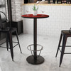 Stiles 24'' Round Mahogany Laminate Table Top with 18'' Round Bar Height Table Base and Foot Ring