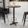 Stiles 30'' Round Walnut Laminate Table Top with 22'' x 22'' Bar Height Table Base and Foot Ring