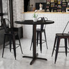 Stiles 42'' Round Black Laminate Table Top with 33'' x 33'' Bar Height Table Base