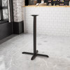 Beverly 23.5'' x 29.5'' Restaurant Table X-Base with 3'' Dia. Bar Height Column