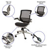 Warfield Mid-Back Transparent Black Mesh Executive Swivel Office Chair with Graphite Silver Frame and Flip-Up Arms