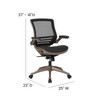 Warfield Mid-Back Transparent Black Mesh Executive Swivel Office Chair with Melrose Gold Frame and Flip-Up Arms