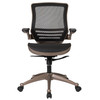 Warfield Mid-Back Transparent Black Mesh Executive Swivel Office Chair with Melrose Gold Frame and Flip-Up Arms