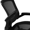 Waylon Mid-Back Transparent Black Mesh Drafting Chair with Black Frame and Flip-Up Arms