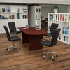 Lake 5 Piece Mahogany Oval Conference Table Set with 4 Black and Chrome LeatherSoft Executive Chairs