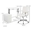 Stiles Work From Home Kit - White Adjustable Computer Desk, LeatherSoft Office Chair and Inset Handle Locking Mobile Filing Cabinet