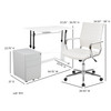 Stiles Work From Home Kit - White Adjustable Computer Desk, LeatherSoft Office Chair and Side Handle Locking Mobile Filing Cabinet