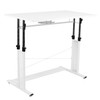 Stiles Work From Home Kit - White Adjustable Computer Desk, LeatherSoft Office Chair and Side Handle Locking Mobile Filing Cabinet