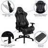 Optis Red Gaming Desk with Cup Holder/Headphone Hook & Gray Reclining Gaming Chair with Footrest