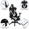 Optis Black Gaming Desk and Black Footrest Reclining Gaming Chair Set with Cup Holder, Headphone Hook, and Monitor/Smartphone Stand