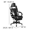 Optis Gaming Desk with Cup Holder/Headphone Hook/Removable Mousepad Top & White Reclining Back/Arms Gaming Chair with Footrest