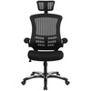 Kelista High-Back Black Mesh Swivel Ergonomic Executive Office Chair with Flip-Up Arms and Adjustable Headrest, BIFMA Certified