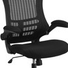 Kelista High-Back Black Mesh Swivel Ergonomic Executive Office Chair with Flip-Up Arms and Adjustable Headrest, BIFMA Certified