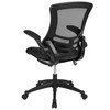 Kelista Mid-Back Black Mesh Swivel Ergonomic Task Office Chair with Flip-Up Arms, BIFMA Certified