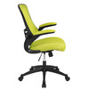 Kelista Mid-Back Green Mesh Swivel Ergonomic Task Office Chair with Flip-Up Arms