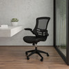 Kelista Desk Chair with Wheels | Swivel Chair with Mid-Back Black Mesh and LeatherSoft Seat for Home Office and Desk