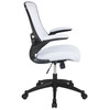 Kelista Mid-Back White Mesh Swivel Ergonomic Task Office Chair with Flip-Up Arms