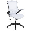 Kelista Mid-Back White Mesh Swivel Ergonomic Task Office Chair with Flip-Up Arms