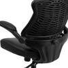 Kale Mid-Back Black LeatherSoft Executive Swivel Ergonomic Office Chair with Back Angle Adjustment and Flip-Up Arms