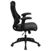 Kale High Back Designer Black Mesh Executive Swivel Ergonomic Office Chair with LeatherSoft Seat and Adjustable Arms