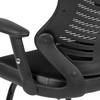 Kale Designer Black Mesh Sled Base Side Reception Chair with Adjustable Arms