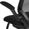 Kale Black Mesh Sled Base Side Reception Chair with Flip-Up Arms