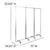 Raisley Transparent Acrylic Mobile Partition with Lockable Casters, 72"H x 24"L (3 Sections Included)