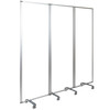 Raisley Transparent Acrylic Mobile Partition with Lockable Casters, 72"H x 24"L (3 Sections Included)