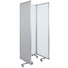 Raisley Double Sided Mobile Magnetic Whiteboard/Cloth Partition with Lockable Casters, 72"H x 24"W (3 sections included)