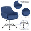 Rochelle Home and Office Upholstered Mid-Back Chair in Blue Fabric