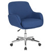 Rochelle Home and Office Upholstered Mid-Back Chair in Blue Fabric