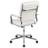 Hansel Mid-Back White LeatherSoft Contemporary Panel Executive Swivel Office Chair