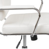 Hansel Mid-Back White LeatherSoft Contemporary Panel Executive Swivel Office Chair
