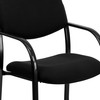 Richie Black Fabric Executive Side Reception Chair with Sled Base