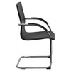 Valrico Black Vinyl Side Reception Chair with Chrome Sled Base