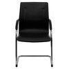 Valrico Black Vinyl Side Reception Chair with Chrome Sled Base