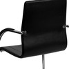 Valrico Black Vinyl Side Reception Chair with Chrome Sled Base