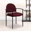 Tiffany Comfort Burgundy Fabric Stackable Steel Side Reception Chair with Arms