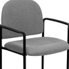 Tiffany Comfort Gray Fabric Stackable Steel Side Reception Chair with Arms
