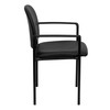 Tiffany Comfort Black Vinyl Stackable Steel Side Reception Chair with Arms