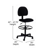 Bruce Black Fabric Drafting Chair (Cylinders: 22.5''-27''H or 26''-30.5''H)