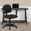 Wayne Mid-Back Black Fabric Swivel Task Office Chair with Adjustable Arms