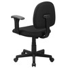 Wayne Mid-Back Black Fabric Swivel Task Office Chair with Adjustable Arms