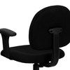 Wayne Mid-Back Black Fabric Swivel Task Office Chair with Adjustable Arms